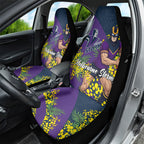 Melbourne Storm Car Seat Cover Golden Wattle Floral Polynesian - Australian Flower - Rugby Mascot