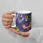 Melbourne Storm Ceramic Mug Golden Wattle Floral Polynesian - Australian Flower - Rugby Mascot
