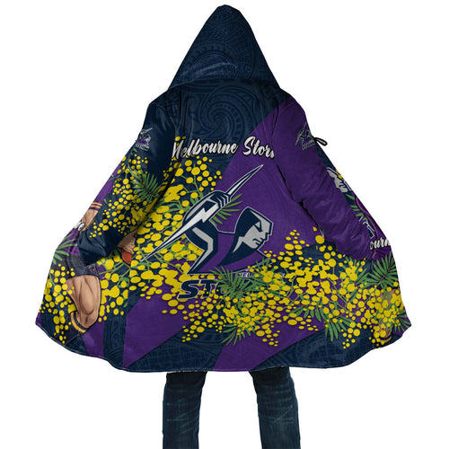 Melbourne Storm Cloak Golden Wattle Floral Polynesian - Australian Flower - Rugby Mascot