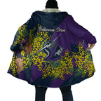 Melbourne Storm Cloak Golden Wattle Floral Polynesian - Australian Flower - Rugby Mascot