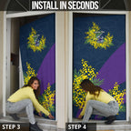 Melbourne Storm Door Cover Golden Wattle Floral Polynesian - Australian Flower - Rugby Mascot