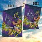 Melbourne Storm Garden Flag Golden Wattle Floral Polynesian - Australian Flower - Rugby Mascot