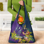 Melbourne Storm Grocery Bag Golden Wattle Floral Polynesian - Australian Flower - Rugby Mascot
