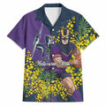 Melbourne Storm Hawaiian Shirt Golden Wattle Floral Polynesian - Australian Flower - Rugby Mascot
