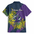 Melbourne Storm Hawaiian Shirt Golden Wattle Floral Polynesian - Australian Flower - Rugby Mascot