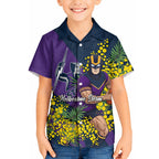 Melbourne Storm Hawaiian Shirt Golden Wattle Floral Polynesian - Australian Flower - Rugby Mascot