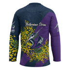 Melbourne Storm Hockey Jersey Golden Wattle Floral Polynesian - Australian Flower - Rugby Mascot