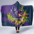 Melbourne Storm Hooded Blanket Golden Wattle Floral Polynesian - Australian Flower - Rugby Mascot