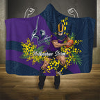 Melbourne Storm Hooded Blanket Golden Wattle Floral Polynesian - Australian Flower - Rugby Mascot