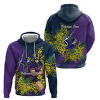 Melbourne Storm Hoodie Golden Wattle Floral Polynesian - Australian Flower - Rugby Mascot