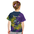 Melbourne Storm Kid T Shirt Golden Wattle Floral Polynesian - Australian Flower - Rugby Mascot