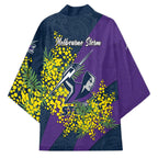 Melbourne Storm Kimono Golden Wattle Floral Polynesian - Australian Flower - Rugby Mascot