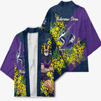Melbourne Storm Kimono Golden Wattle Floral Polynesian - Australian Flower - Rugby Mascot