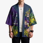 Melbourne Storm Kimono Golden Wattle Floral Polynesian - Australian Flower - Rugby Mascot
