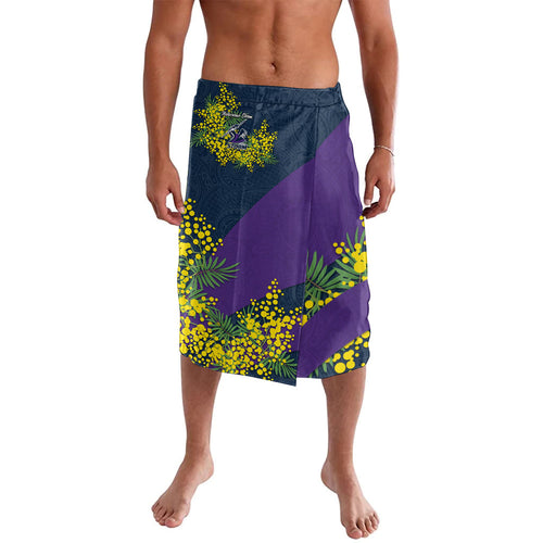 Melbourne Storm Lavalava Golden Wattle Floral Polynesian - Australian Flower - Rugby Mascot