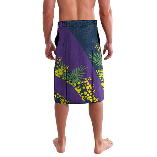 Melbourne Storm Lavalava Golden Wattle Floral Polynesian - Australian Flower - Rugby Mascot