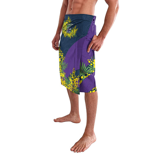 Melbourne Storm Lavalava Golden Wattle Floral Polynesian - Australian Flower - Rugby Mascot
