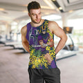 Melbourne Storm Men Tank Top Golden Wattle Floral Polynesian - Australian Flower - Rugby Mascot