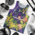 Melbourne Storm Men Tank Top Golden Wattle Floral Polynesian - Australian Flower - Rugby Mascot