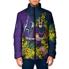 Melbourne Storm Padded Jacket Golden Wattle Floral Polynesian - Australian Flower - Rugby Mascot