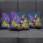Melbourne Storm Pillow Cover Golden Wattle Floral Polynesian - Australian Flower - Rugby Mascot