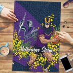 Melbourne Storm Puzzle Golden Wattle Floral Polynesian - Australian Flower - Rugby Mascot