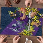 Melbourne Storm Puzzle Golden Wattle Floral Polynesian - Australian Flower - Rugby Mascot