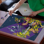 Melbourne Storm Puzzle Golden Wattle Floral Polynesian - Australian Flower - Rugby Mascot