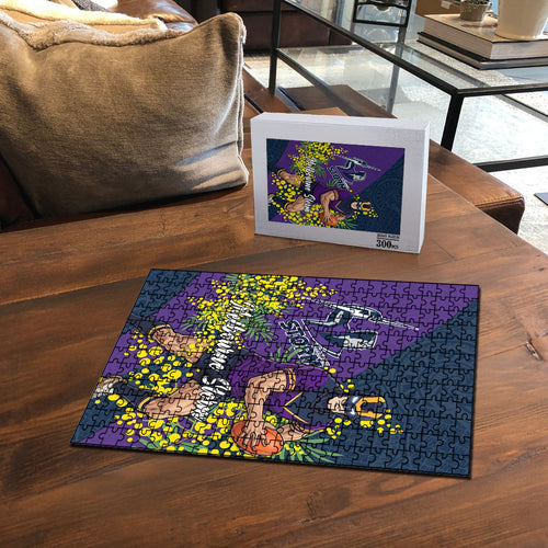 Melbourne Storm Puzzle Golden Wattle Floral Polynesian - Australian Flower - Rugby Mascot