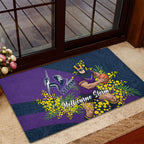 Melbourne Storm Rubber Doormat Golden Wattle Floral Polynesian - Australian Flower - Rugby Mascot