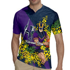 Melbourne Storm Rugby Jersey Golden Wattle Floral Polynesian - Australian Flower - Rugby Mascot