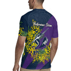 Melbourne Storm Rugby Jersey Golden Wattle Floral Polynesian - Australian Flower - Rugby Mascot