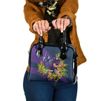 Melbourne Storm Shoulder Handbag Golden Wattle Floral Polynesian - Australian Flower - Rugby Mascot