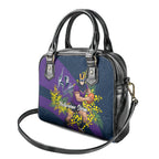 Melbourne Storm Shoulder Handbag Golden Wattle Floral Polynesian - Australian Flower - Rugby Mascot
