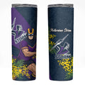 Melbourne Storm Skinny Tumbler Golden Wattle Floral Polynesian - Australian Flower - Rugby Mascot