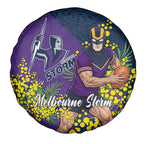 Melbourne Storm Spare Tire Cover Golden Wattle Floral Polynesian - Australian Flower - Rugby Mascot