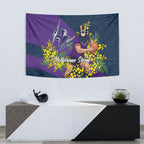 Melbourne Storm Tapestry Golden Wattle Floral Polynesian - Australian Flower - Rugby Mascot