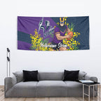 Melbourne Storm Tapestry Golden Wattle Floral Polynesian - Australian Flower - Rugby Mascot