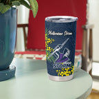 Melbourne Storm Tumbler Cup Golden Wattle Floral Polynesian - Australian Flower - Rugby Mascot