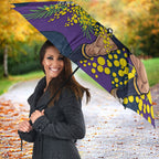 Melbourne Storm Umbrella Golden Wattle Floral Polynesian - Australian Flower - Rugby Mascot