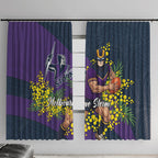 Melbourne Storm Window Curtain Golden Wattle Floral Polynesian - Australian Flower - Rugby Mascot
