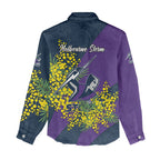 Melbourne Storm Women Casual Shirt Golden Wattle Floral Polynesian - Australian Flower - Rugby Mascot