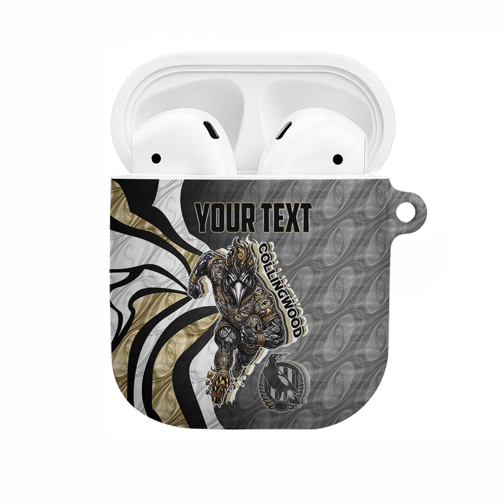 Personalised Collingwood Magpies AirPods Case Trippy Psychedelic Abstract Art Mascot Football Fans