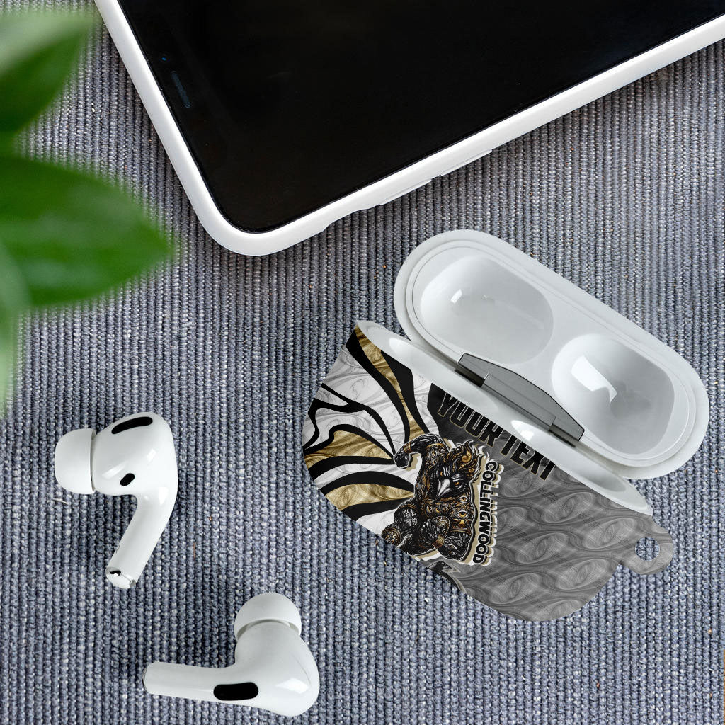 Personalised Collingwood Magpies AirPods Case Trippy Psychedelic Abstract Art Mascot Football Fans