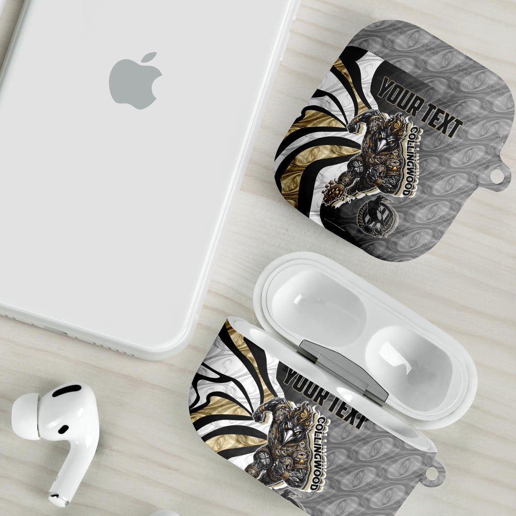 Personalised Collingwood Magpies AirPods Case Trippy Psychedelic Abstract Art Mascot Football Fans