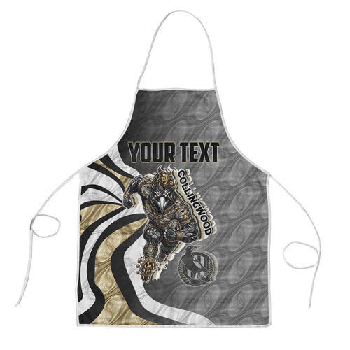 Personalised Collingwood Magpies Apron Trippy Psychedelic Abstract Art Mascot Football Fans