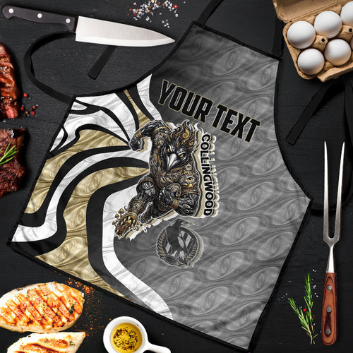 Personalised Collingwood Magpies Apron Trippy Psychedelic Abstract Art Mascot Football Fans