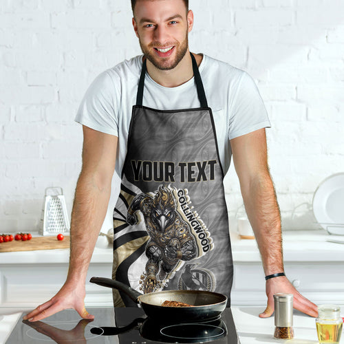 Personalised Collingwood Magpies Apron Trippy Psychedelic Abstract Art Mascot Football Fans