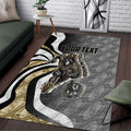 Personalised Collingwood Magpies Area Rug Trippy Psychedelic Abstract Art Mascot Football Fans