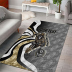 Personalised Collingwood Magpies Area Rug Trippy Psychedelic Abstract Art Mascot Football Fans